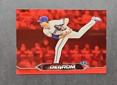 Jacob deGrom - Texas Rangers - 2024 Topps Stadium Club - Red Parallel - #213 - Image 1 of 2