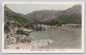 Sandy Island Swimming Trail B.C. Canada  RPPC Hand Colored Real Photo Postcard - Picture 1 of 3
