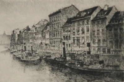 BRUNO REINHOLD Radierung signiert ~ Friedrichsgracht in Berlin ~ 1941 etching - Bild 1 von 4