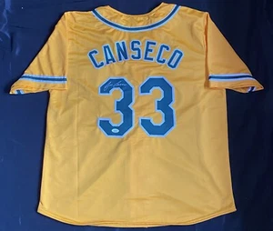 Jose Canseco Oakland Athletics A's Signed Auto Pro Style Retro Jersey ~ JSA - Picture 1 of 6