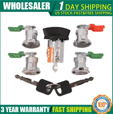 Cilindro de ignição e trava de 4 portas + conjunto de chaves para Ford Econoline Van E150 E350 E250 - Imagem 1 de 4