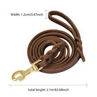 Soft Braided Cowhide Leather Dog Leash With Carabiner Outdoor