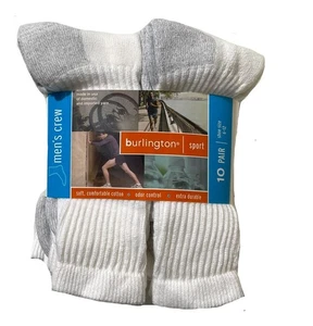 Burlington Sport 10 Paar Crew-Herrensocken Größe 6-12 weich bequem Geruchskontrolle - Bild 1 von 5