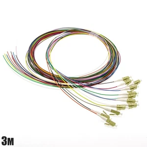 3M 10FT 12 Core LC UPC OM3 Simplex Multimode Fiber Optic Optical Pigtail Cable - Picture 1 of 1