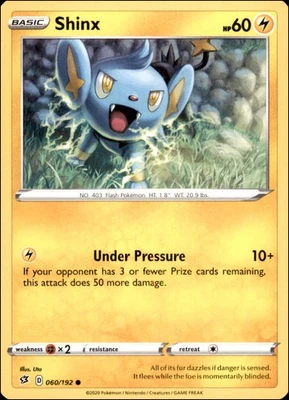 Pokemon - 2X Shinx #060/192 - SWSH02: Rebel Clash Common - Image 1 of 2