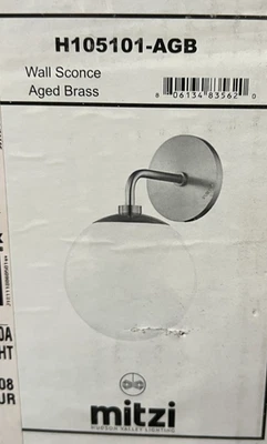 Aplique de pared Mitzi H105101-AGB Stella - 1 luz iluminación Hudson Valley Foto 1 de 4