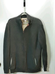 Cardigan maglione pesante Carbon 2 cobalto uomo XL grigio scuro zip intera foderato sherpa - Foto 1 di 9