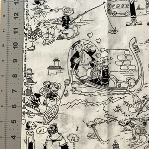 Popeye, Olive 1987 King Features  FQ (18” x 22”) Cotton Fabric - New - Picture 1 of 2