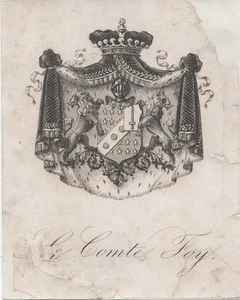 Ex-libris Général Maximilien-Sébastien FOY (1775-1825) - Ham - Somme - Picture 1 of 1