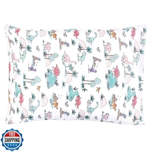 Hudson Baby Unisex Baby Cotton Toddler Pillow Case, Pink Dinosaur Adventures, - Picture 1 of 2