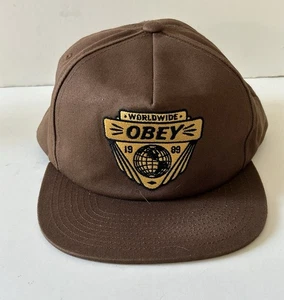 Obey Worldwide Since 1989 Brown Snapback Baseball Cap - Picture 1 of 3