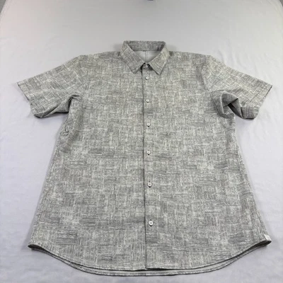 Lululemon Airing Easy Shirt Mens Medium Gray Button Up Ventlight Mesh Camp - Image 1 of 4
