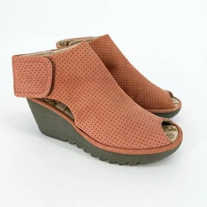 Cuñas peep-toe perforadas rosa Yahl Fly London talla 37 (US 7) - Imagen 1 de 11