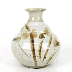 Vaso vintage anni 60 MCM gres studio arte ceramica botanica bocciolo firmato JF - Foto 1 di 7