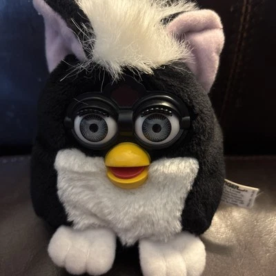 复古 Furby Buddies 1999 年老虎电子豆袋毛绒“睡得很好” — 第 1/3 张图片