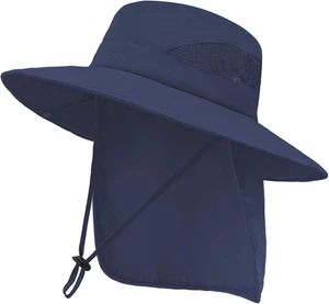 Sombrero pesca hombres mujeres ala ancha con solapa cuello UV playa camping - Imagen 1 de 12
