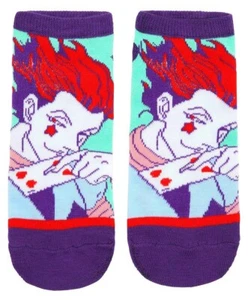 Hunter x Hunter Hisoka No-Show Socks By Bioworld - Shoe Size 5-10 - Imported - Picture 1 of 2