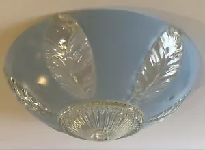 Vintage 11" Blau Glas Art Deco Deckenleuchte Leuchte Antik Abdeckung 3-Loch - Bild 1 von 5