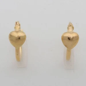 Herz Creole 585er Gelbgold 14 Karat Ohrstecker Ohrringe Mädchen Kinderschmuck - Bild 1 von 10