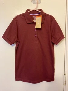 ⭐️NWT FRENCH TOAST Girls Polo Shirt 10/12 Maroon Red Short Sleeve School Uniform - Picture 1 of 3