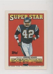 1988 Super Star Sticker Back Cards Curtis Adams Mike Gann Andre Reed Rookie RC