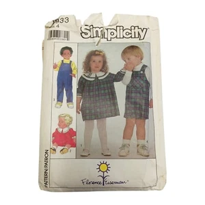 Simplicity 8933 Toddler's Dress Overalls INSTRUCTIONS ONLY 1980s - Picture 1 of 4