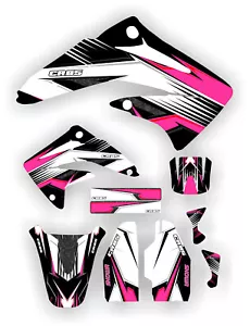 Cr85 Racing Graphic Kit 03-12 PINK Graphics Decal Sticker MX CR 85 Number Plates - Foto 1 di 4