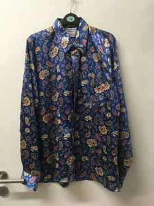 Sherry's of London Vintage Mens Silk Satin Shirt Size M/L - Picture 1 of 5