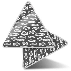 2 x Triangle Stickers  10cm - BW - Underwater Fish Fishing  #39676 - Afbeelding 1 van 9