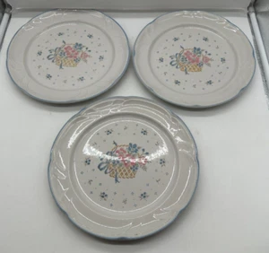 Juego de 3 ~ Colección Country Basket ~ Platos de cena de gres de 10,75" ~ Japón - Imagen 1 de 3