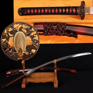 Tachi Kupfer Tsuba T10 Stahl Ton gehärtete Klinge japanisches Samuraischwert Katana - Bild 1 von 12