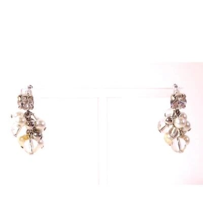 Brincos femininos de grife Lucite aglomerado de pérolas cristal pedra preciosa gota novo sem etiquetas 98 - Imagem 1 de 4