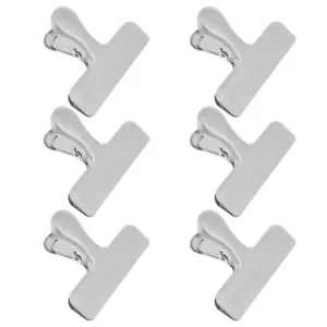 More details for  6 pcs stainless steel flat clip snack sealing machine bag closure clips