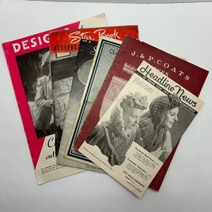 Antique Crochet Booklets Magazines Patterns 5 Booklets & 1 Pamphlet - Picture 1 of 22