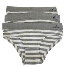 Nautica Womens 3 Pack Panties Gray Striped Hipster Size M