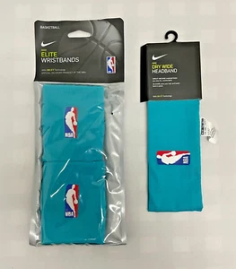 Nike Dry Wide Headband & Elite Wristbands Basketball NBA 1Size Turquoise COMBO - Picture 1 of 5