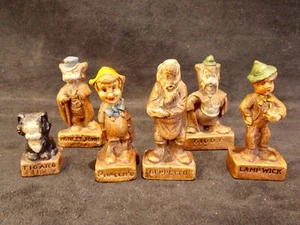 6-Syroco Multi Products 2" Figurines Disney Pinocchio Geppetto Figaro Lampwick++ - Picture 1 of 14