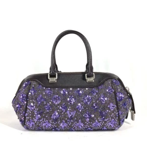 AUTH LOUIS VUITTON M40793 SUNSHINE EXPRESS SEQUIN HANDBAG LEATHER WOMEN'S PURPLE - Picture 1 of 10