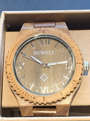 BEWELL Reloj Hombre Madera Madera Ecowatch 100% Sándalo Natural WR Nuevo Foto 1 de 4