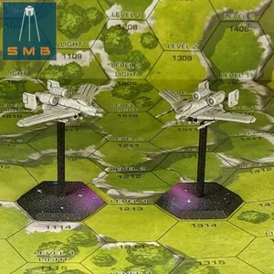 Battletech Alternative - MechBuster Attack Aircraft x2 w/ Hex Bases 6mm scale - Picture 1 of 4