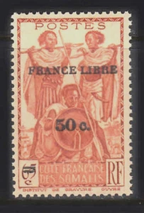 SOMALI COAST SC# 223 O/P FRANCE LIBRE - SURCHARGED 50c ON 65c- MNH - Picture 1 of 1