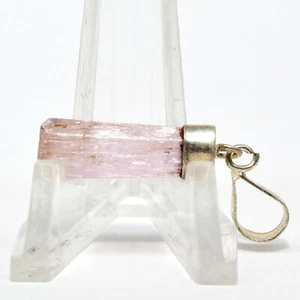 16ct Natural Pink Kunzite Crystal Mineral Pendant Silver Plated - Afghanistan - Picture 1 of 6