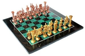 15 inch Échecs Jeu Board Set Noir Marbre Avec Romain Laiton Pièces - Photo 1 sur 6