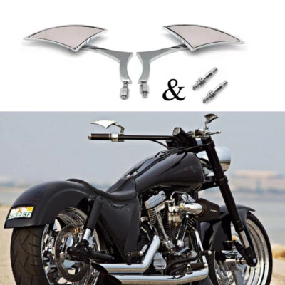 Espejos retrovisores cromados para motocicleta Harley Davidson Softail Road King Fatboy Foto 1 de 4