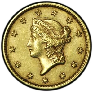 1852 $1 Gold Liberty Head Type 1 - AU Condition, Nice Eye Appeal - Picture 1 of 3