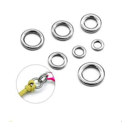 50Pcs Fishing Solid Rings Heavy Duty Seamless Lure Connector 150lbs~700lbs - Image 1 of 4