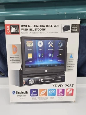 New Dual 7" In-Dash Bluetooth DVD  CD Receiver w/ Flip-Out Touchscreen XDVD179BT - Image 1 of 4