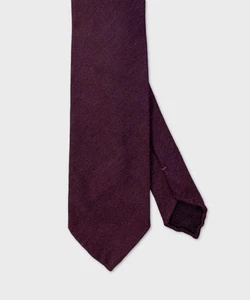 Arcuri cravatta tre pieghe in lana e seta, sfoderata, rosso scuro I23406.4 - Picture 1 of 2