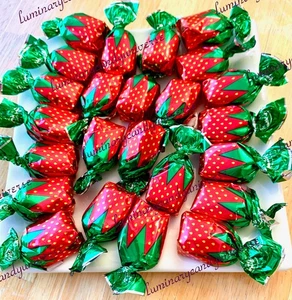 Strawberry Filled Bon Bon Wrapped Hard Candies Choose Size Free Shipping - Picture 1 of 2
