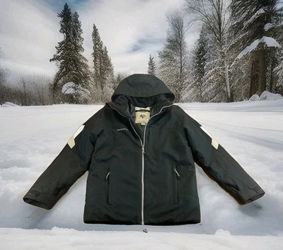 Chaqueta Obermeyer Teen Grande (14-16) Negra Sudadera con Capucha Cremallera Completa Foto 1 de 4